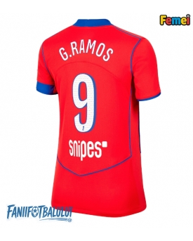 Paris Saint-Germain Goncalo Ramos #9 Tricou Fotbal Replică 2025-26 Femei Treilea